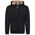 Burberry Hove Check Embroidery Logo Zip Hoodie Black