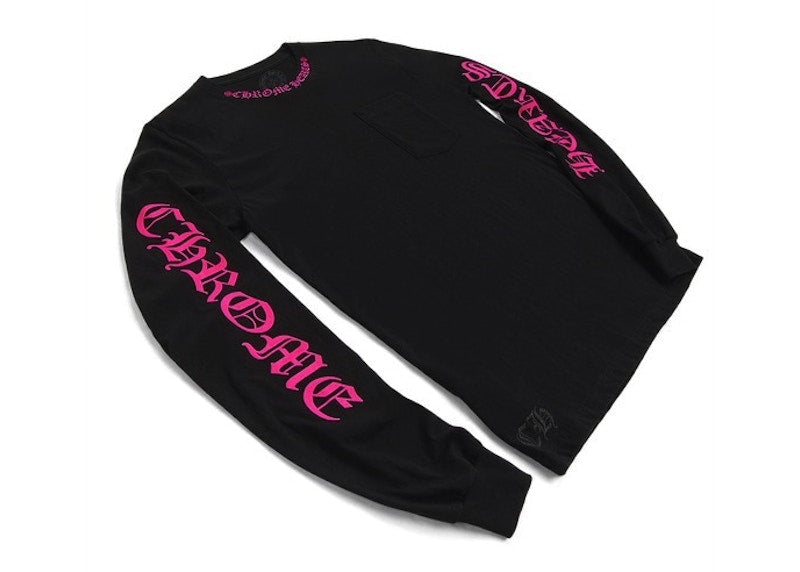 Chrome Hearts Long Sleeve Pocket Crew Hot Pink/Black