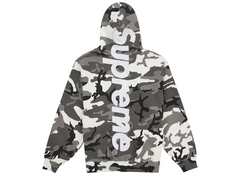Supreme Satin Applique Hooded Sweatshirt (SS26) Snow Camo